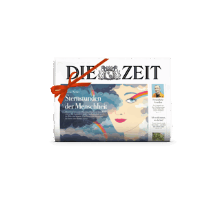 Titelcover von DIE ZEIT Print mit Schleife und Geschenkband