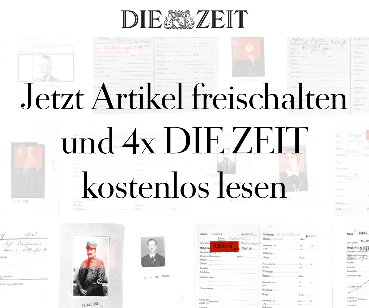 Jetzt Artikel freischalten und 4 x kostenlos DIE ZEIT lesen