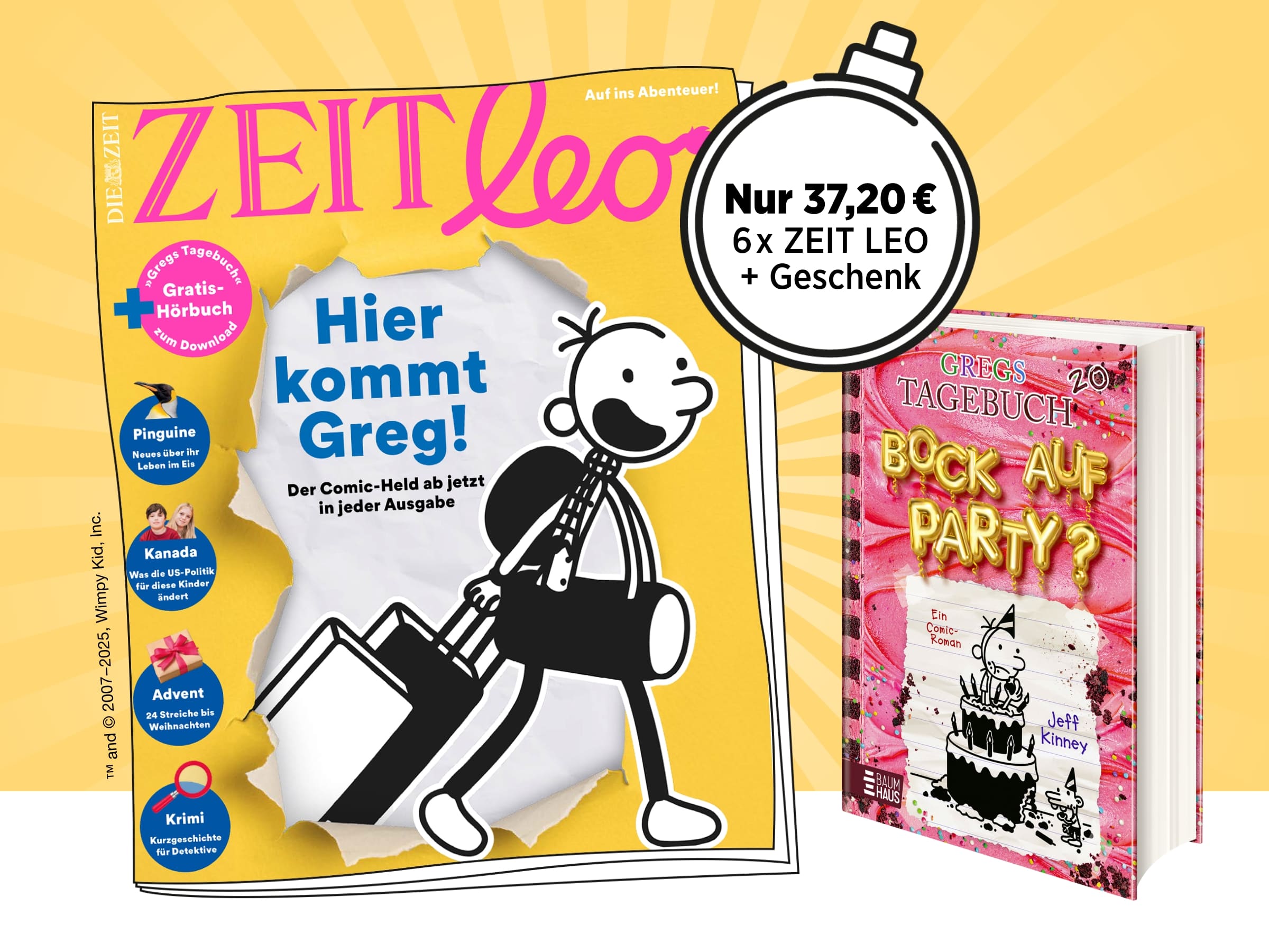 ZEIT LEO Geschenkabo, 6x ZEIT LEO für nur 37,20€ plus Gregs Tagebuch geschenkt