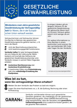 Gewährleistungslabel vergrößert anzeigen