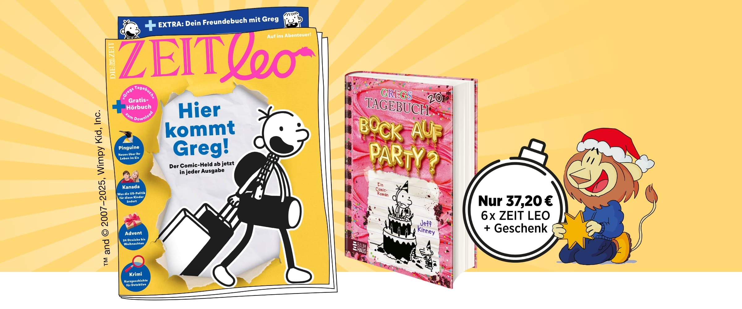 ZEIT LEO Geschenkabo, 6x ZEIT LEO für nur 37,20€ plus Gregs Tagebuch geschenkt