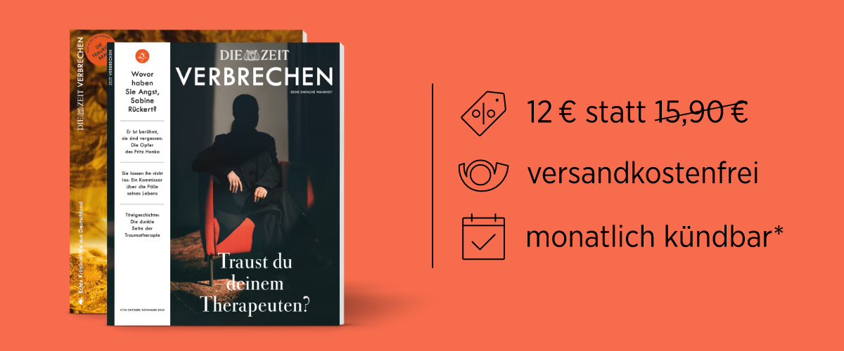 ZEIT Verbrechen Angebot, 12€ statt 15,90€, versandkostenfrei, monatlich kündbar