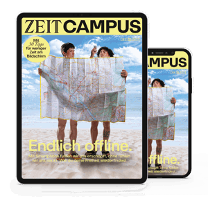 ZEIT CAMPUS Cover: Endlich offline. Heft im Tablet und Smartphone